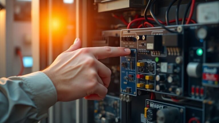 自动生成图片: High end editorial photography of a technician’s hands pointing at a LiFePO4 battery management system board, warm golden hour lighting, shallow depth of field, cinematic rim light, authentic lifestyle candid